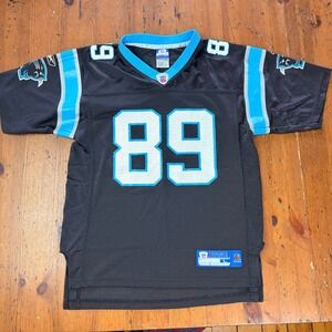Reebok Carolina Panthers Steve Smith #89 NFL Jersey Youth Large Black Blue 14-16